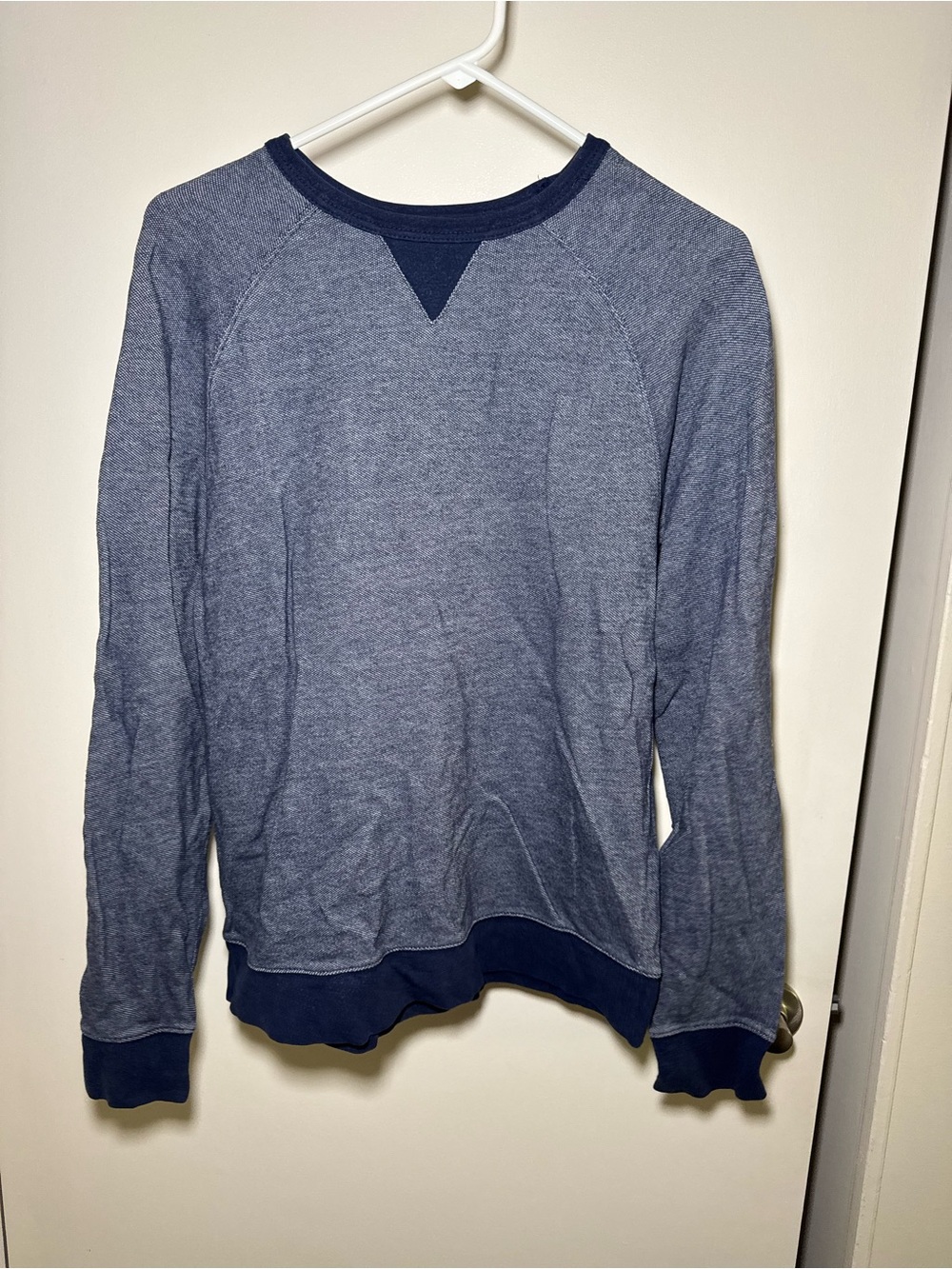 Merona Blue Two-Tone Long Sleeve Sweatshirt